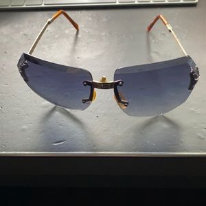 70s Vintage Women’s Foldable Blue/Amber Sunglasses